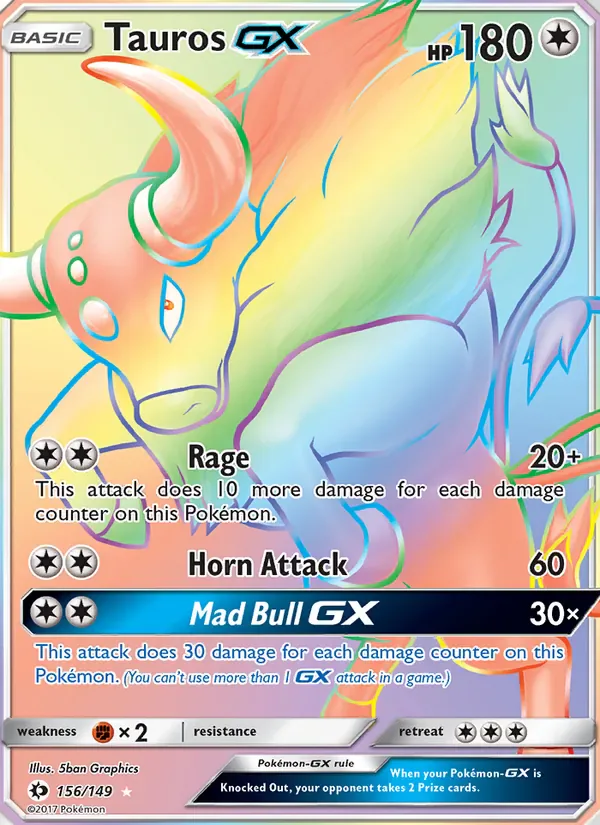 Tauros GX 156/149 from Sun & Moon Base Set