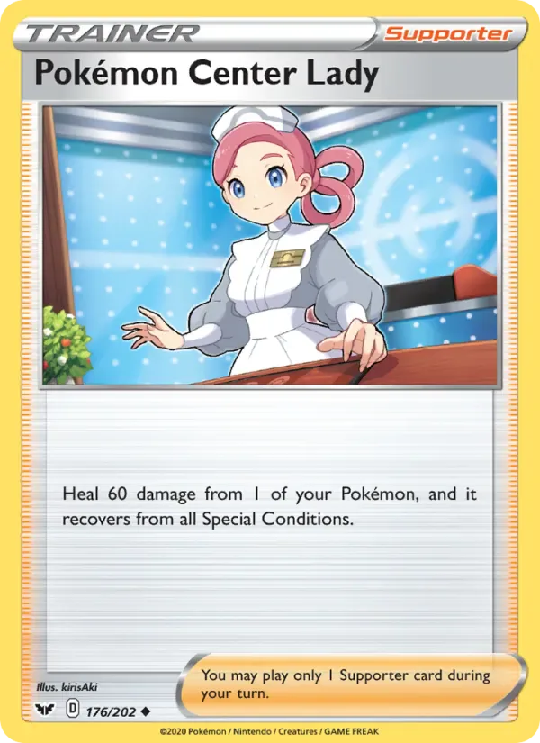 Pokémon Center Lady 176/202 from Sword & Shield