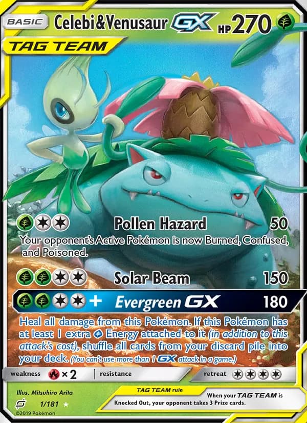 Celebi & Venusaur GX 1/181 from Team Up