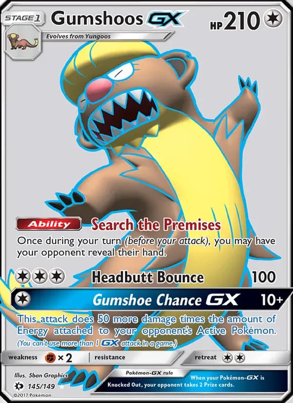Gumshoos GX 145/149 from Sun & Moon Base Set