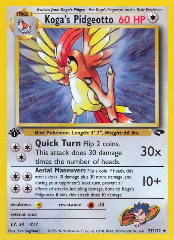 Koga's Pidgeotto 27/132 from Gym Challenge