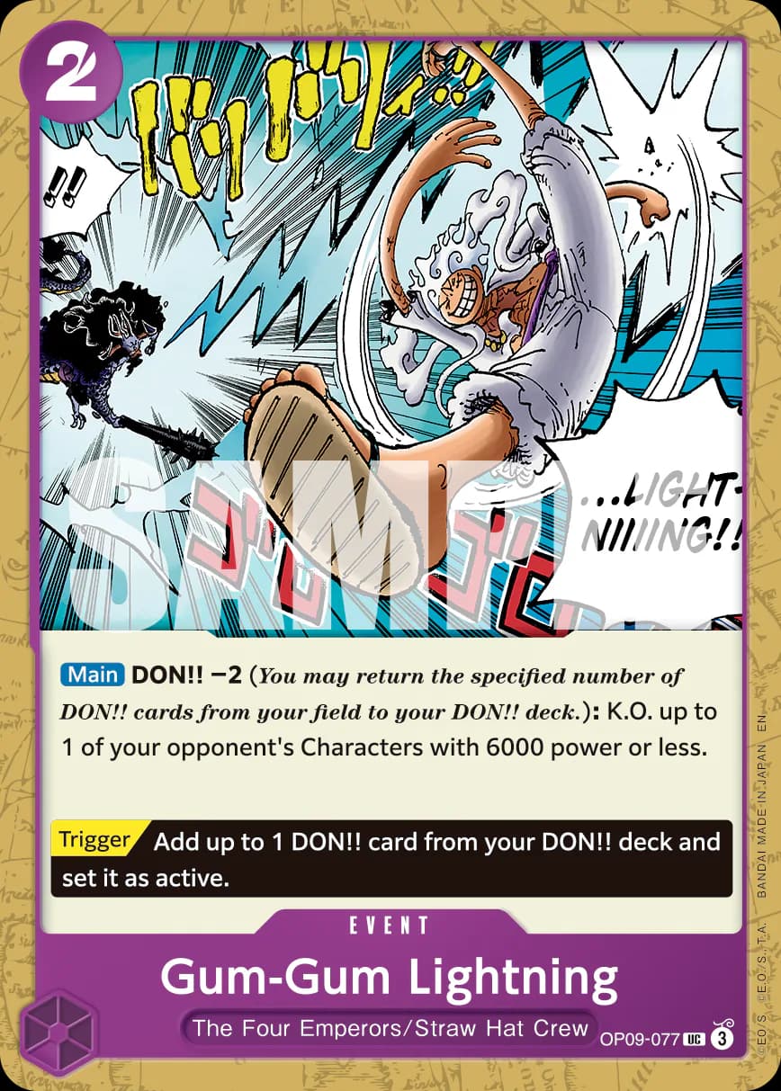 Gum-Gum Lightning OP09-077 Official alternate printing r2