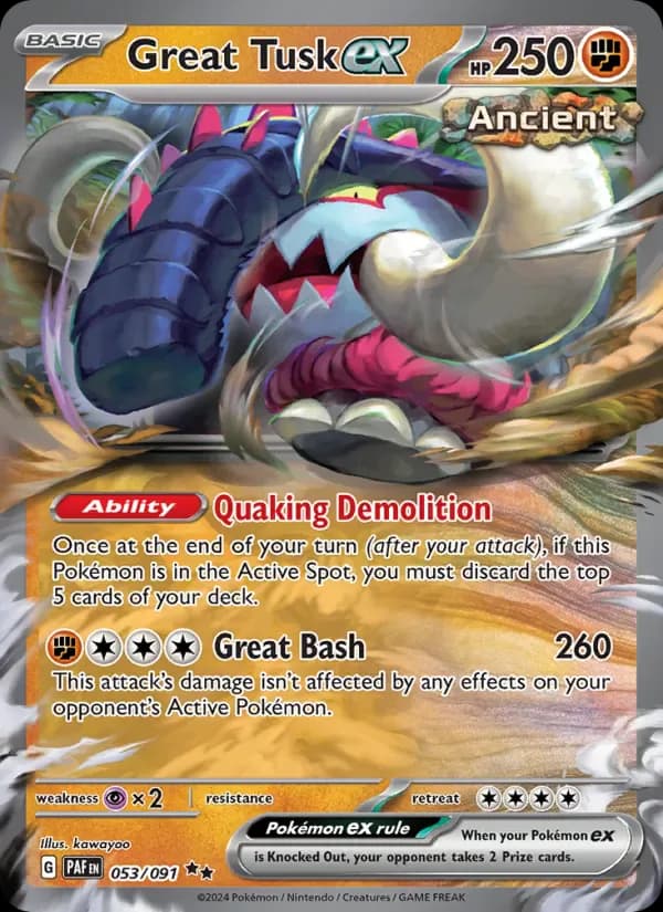 Great Tusk ex 053/91 from Paldean Fates