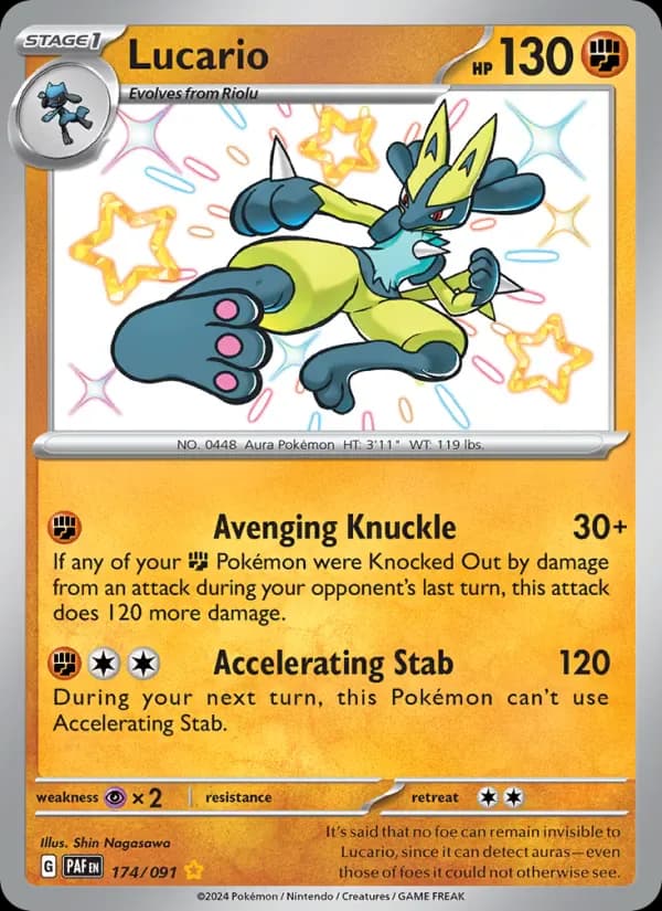 Lucario 174/91 from Paldean Fates