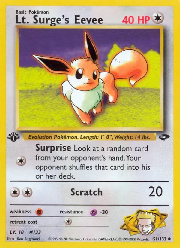 Lt. Surge's Eevee 51/132 from Gym Challenge