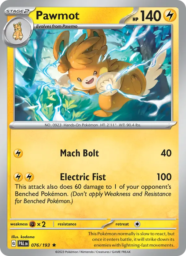 Pawmot 076/193 from Paldea Evolved