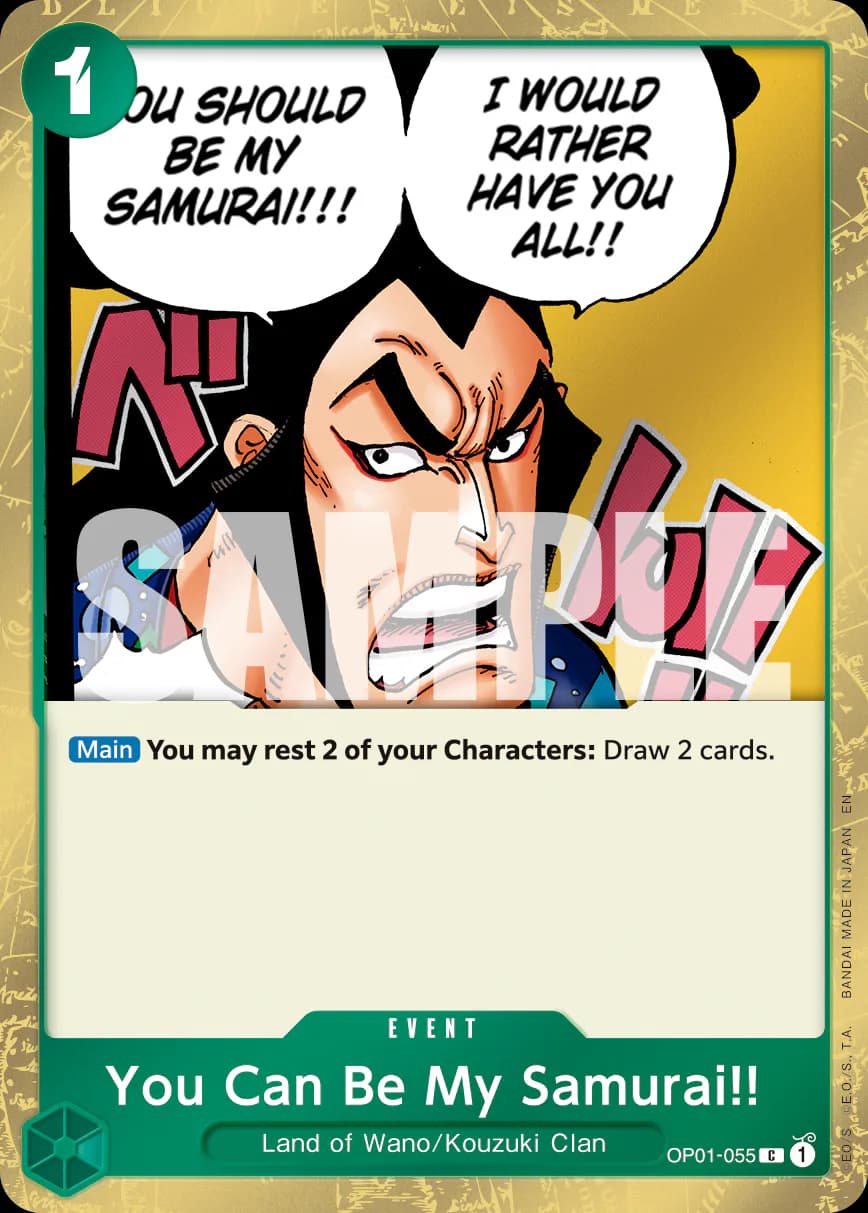 You Can Be My Samurai!! OP01-055 Official alternate printing 1