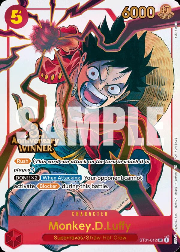 Monkey.D.Luffy ST01-012 Official alternate printing 6