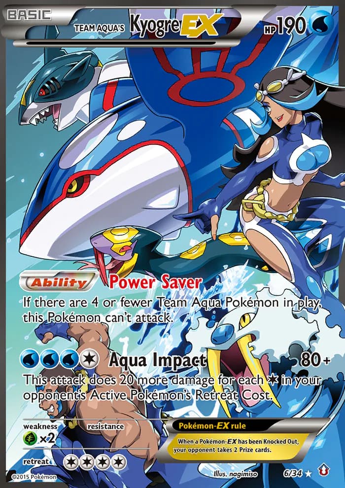 Team Aqua's Kyogre EX 6/34 from Double Crisis
