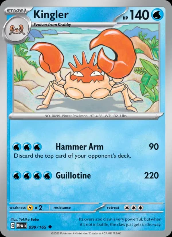 Kingler 099/165 from Pokemon 151
