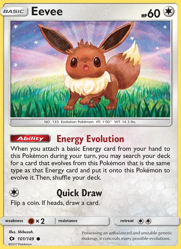 Eevee 101/149 from Sun & Moon Base Set