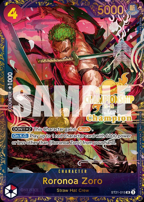 Roronoa Zoro ST21-015 Official alternate printing 2