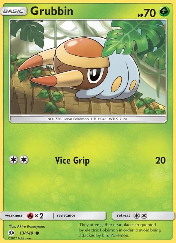 Grubbin 13/149 from Sun & Moon Base Set