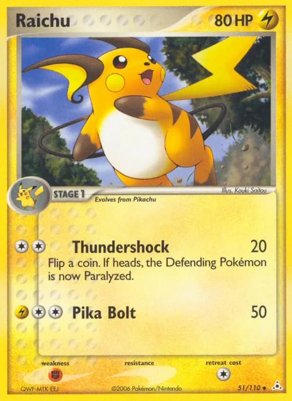 Raichu 51/110 from EX Holon Phantoms