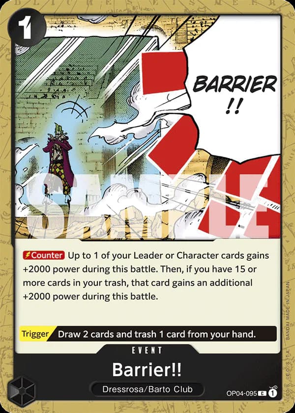 Barrier!! OP04-095 Official alternate printing r1