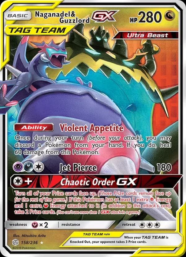 Naganadel & Guzzlord GX 158/236 from Cosmic Eclipse