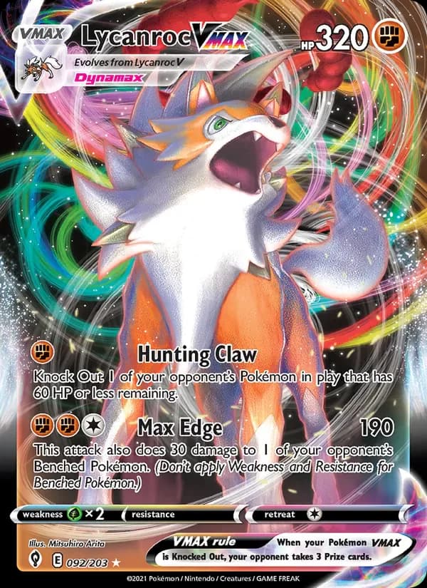 Lycanroc VMAX 92/203 from Evolving Skies