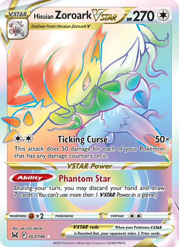 Hisuian Zoroark VSTAR 203/196 from Lost Origin