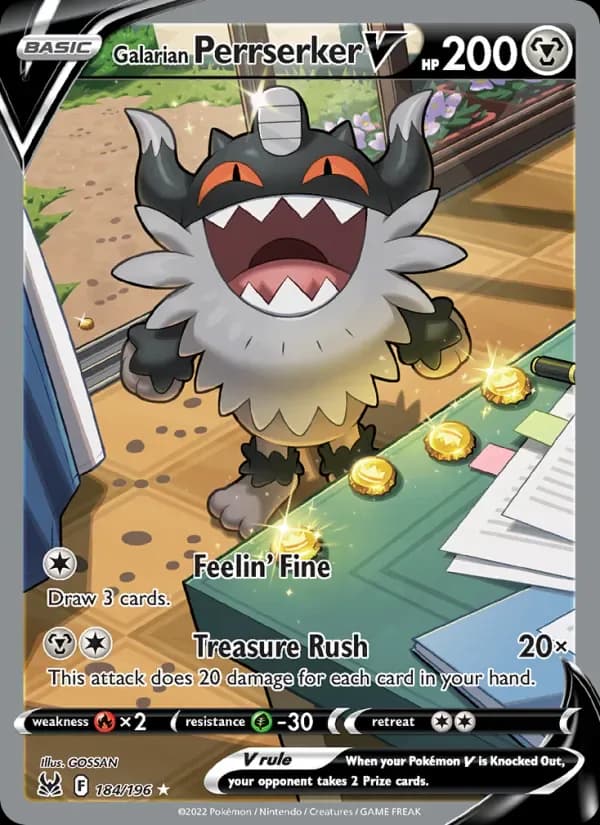 Galarian Perrserker V 184/196 from Lost Origin