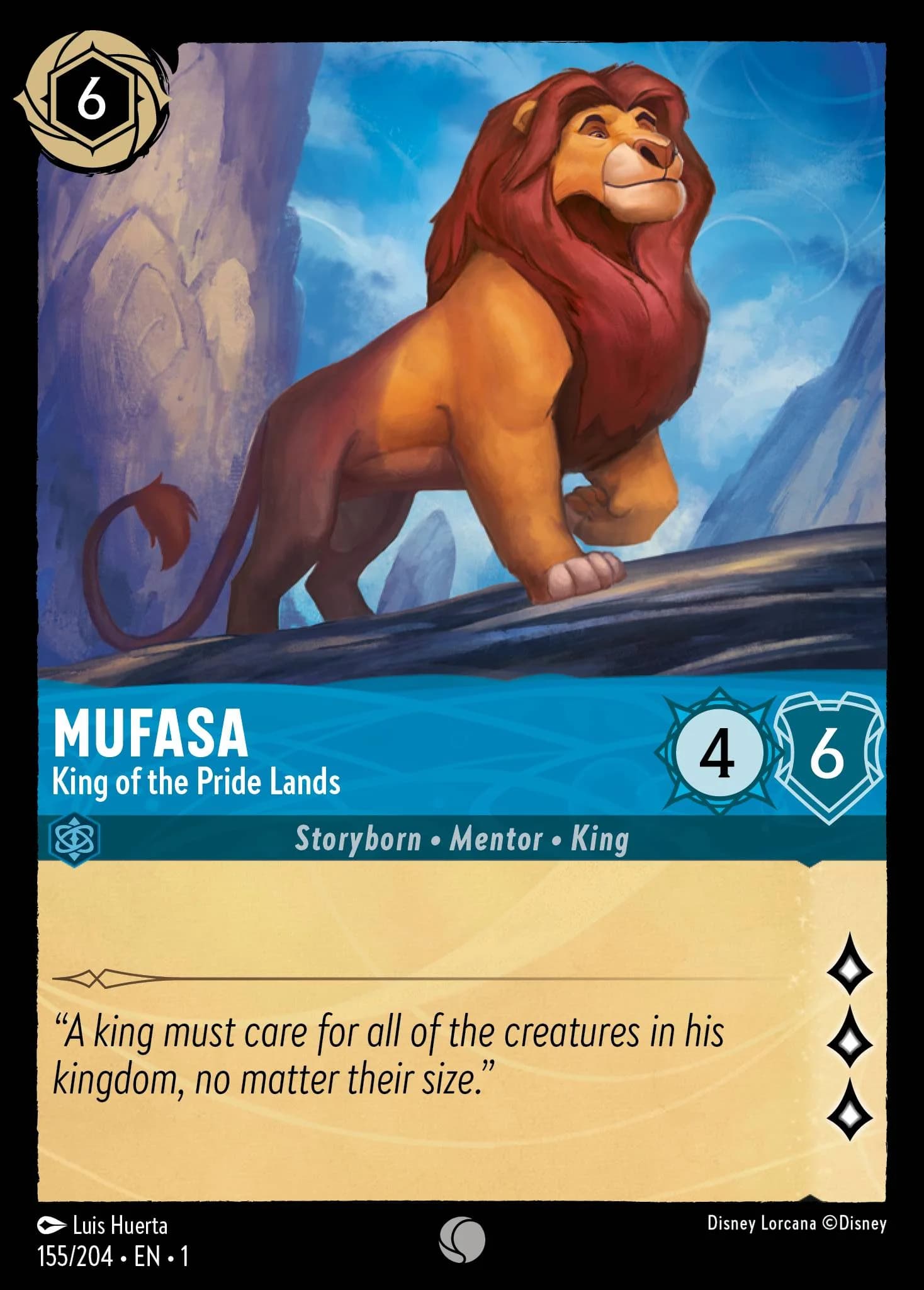 Mufasa - King of the Pride Lands 155/204 from The First Chapter