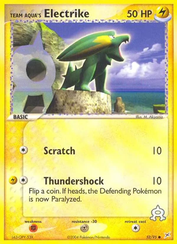 Team Aqua's Electrike 52/95 from EX Team Magma vs Team Aqua