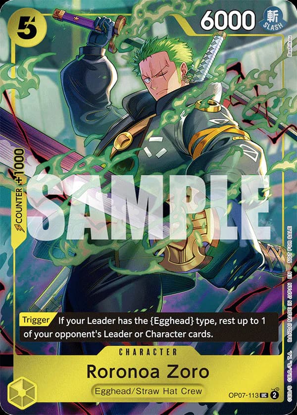 Roronoa Zoro OP07-113 Official alternate printing 1