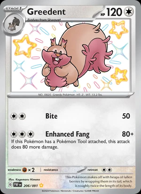 Greedent 206/91 from Paldean Fates