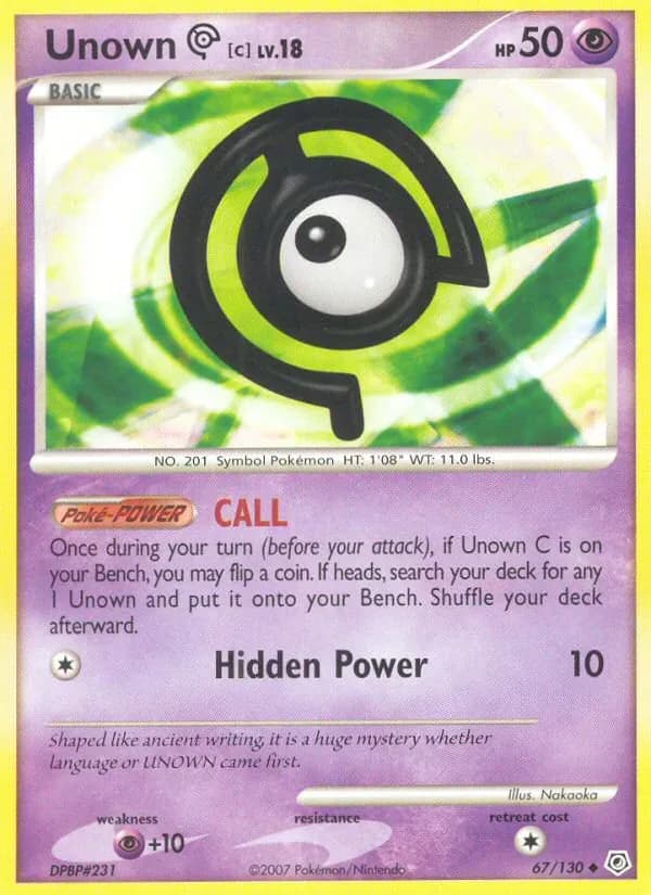 Unown C 67/130 from Diamond & Pearl