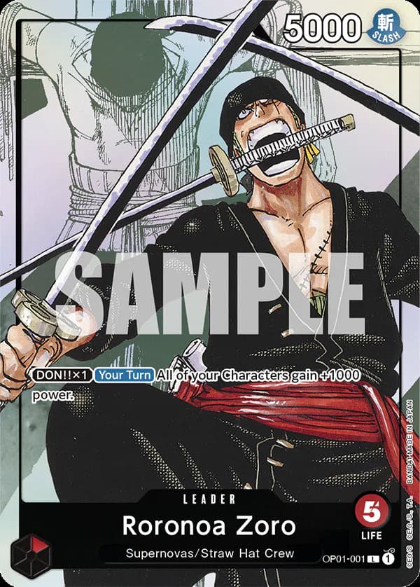 Roronoa Zoro OP01-001 Official alternate printing 2