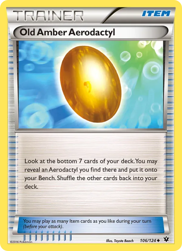 Old Amber Aerodactyl 106/124 from Fates Collide