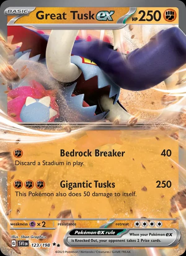 Great Tusk ex 123/198 from Scarlet & Violet Base Set