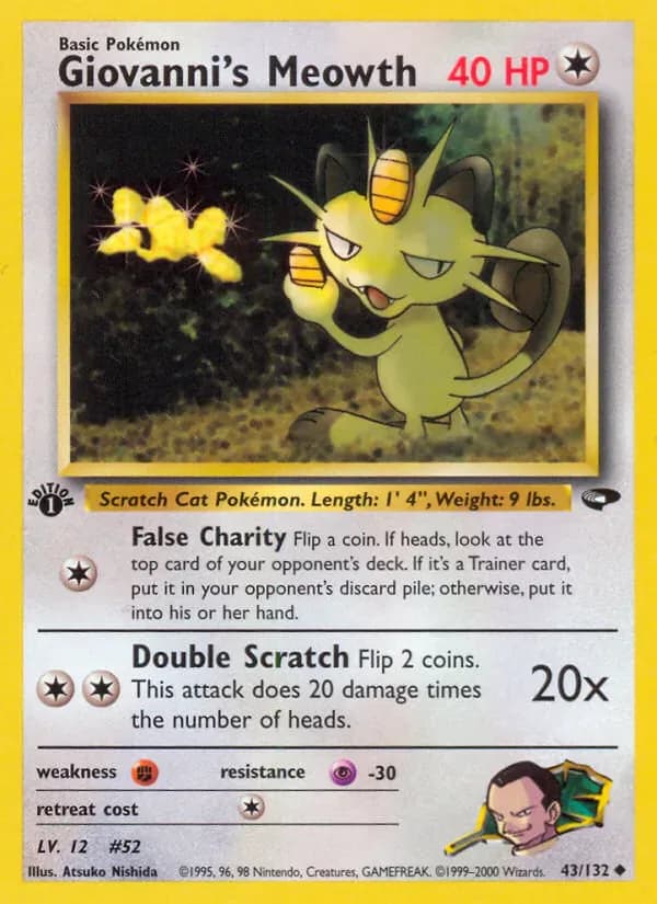 Giovanni's Meowth 43/132 from Gym Challenge