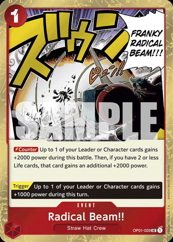 Radical Beam!! OP01-029 Official alternate printing 2