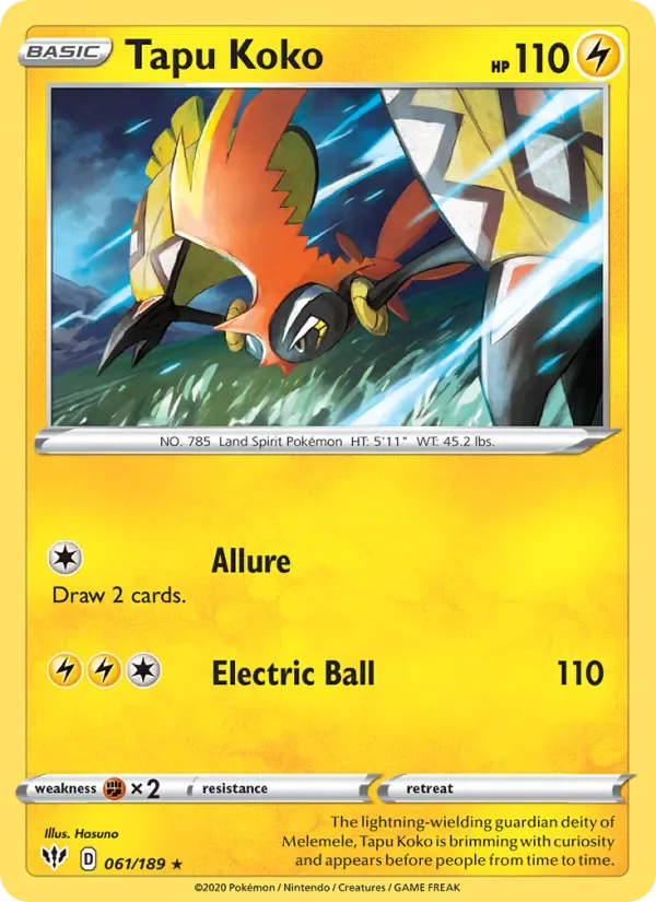 Tapu Koko 61/189 from Darkness Ablaze
