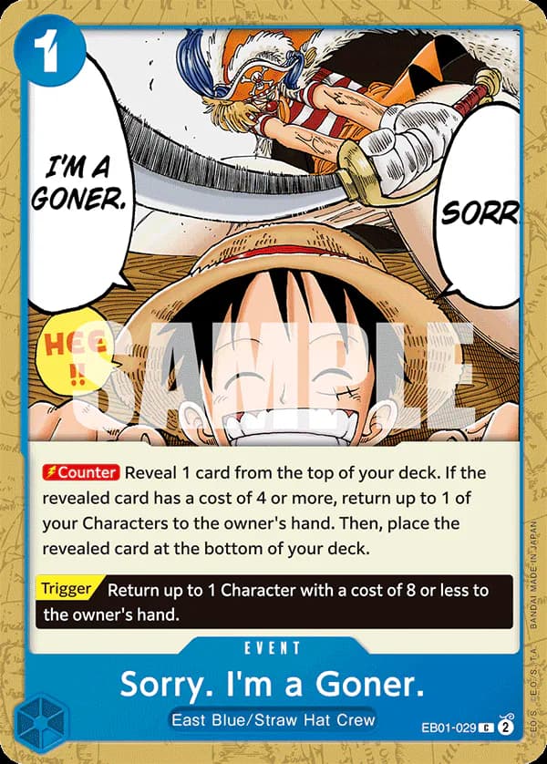 Sorry. I'm a Goner. EB01-029 Standard printing