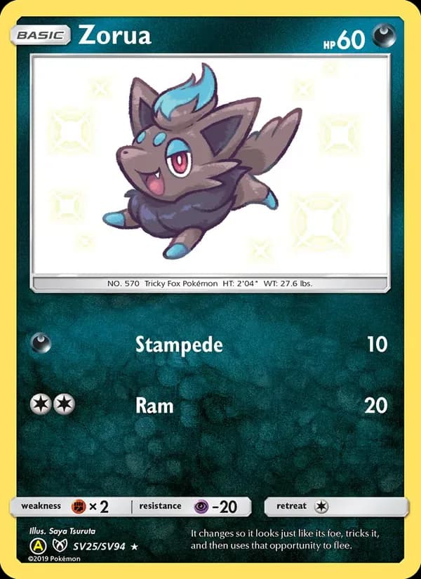 Zorua SV25/SV94 from Hidden Fates