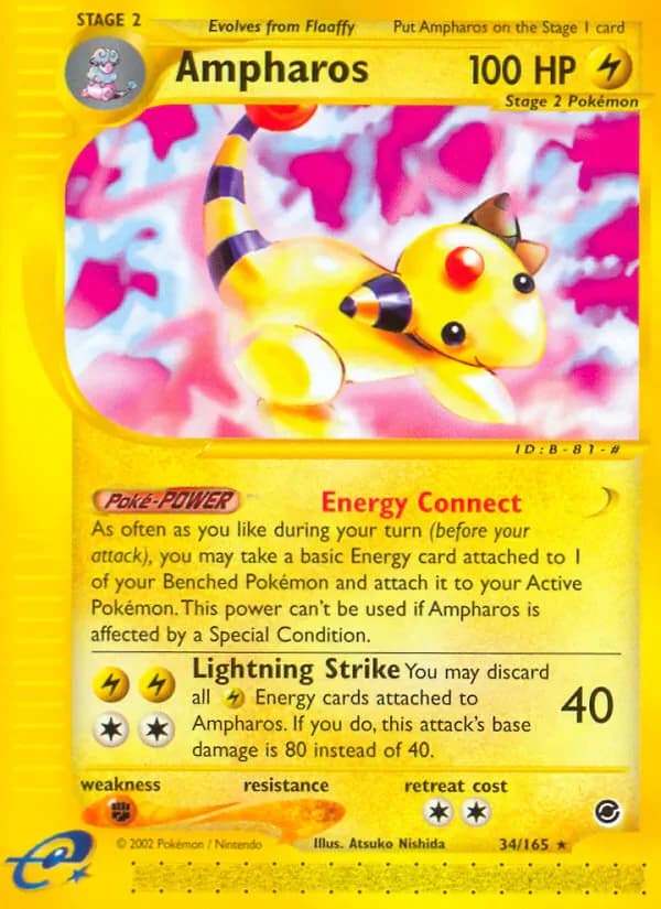 Ampharos 34/165 from Expedition Base Set