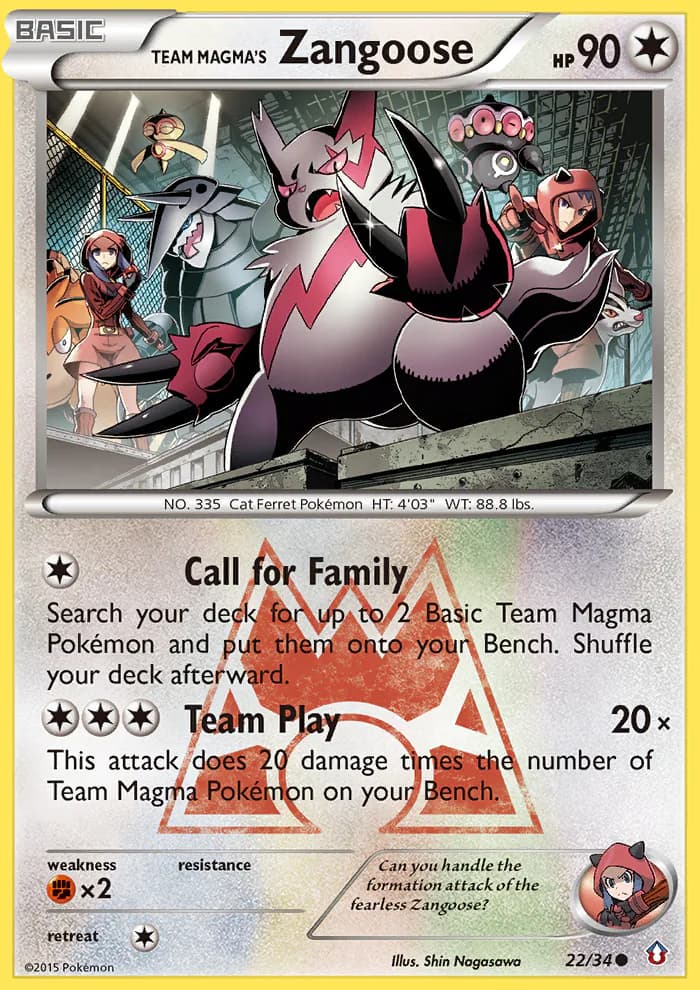 Team Magma's Zangoose 22/34 from Double Crisis