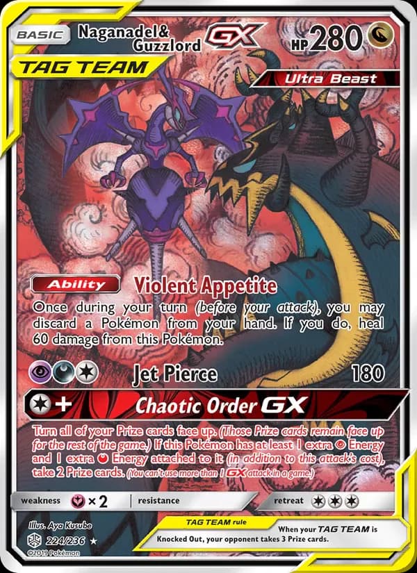 Naganadel & Guzzlord GX 224/236 from Cosmic Eclipse