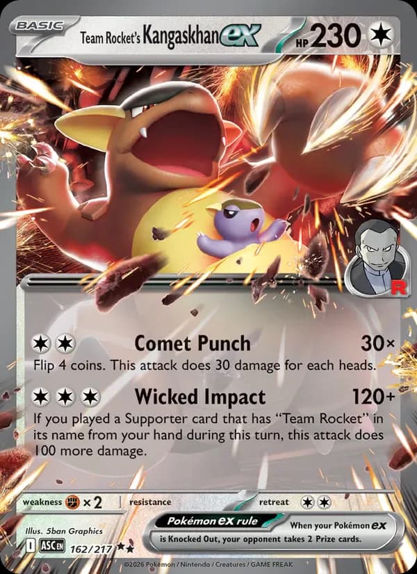 Team Rocket's Kangaskhan ex 162/217 from Ascended Heroes