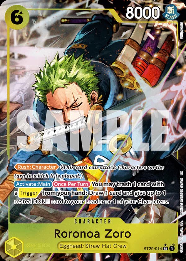 Roronoa Zoro ST29-014 Official alternate printing 1