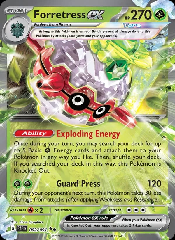 Forretress ex 002/91 from Paldean Fates