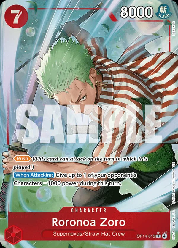 Roronoa Zoro OP14-015 Official alternate printing 1