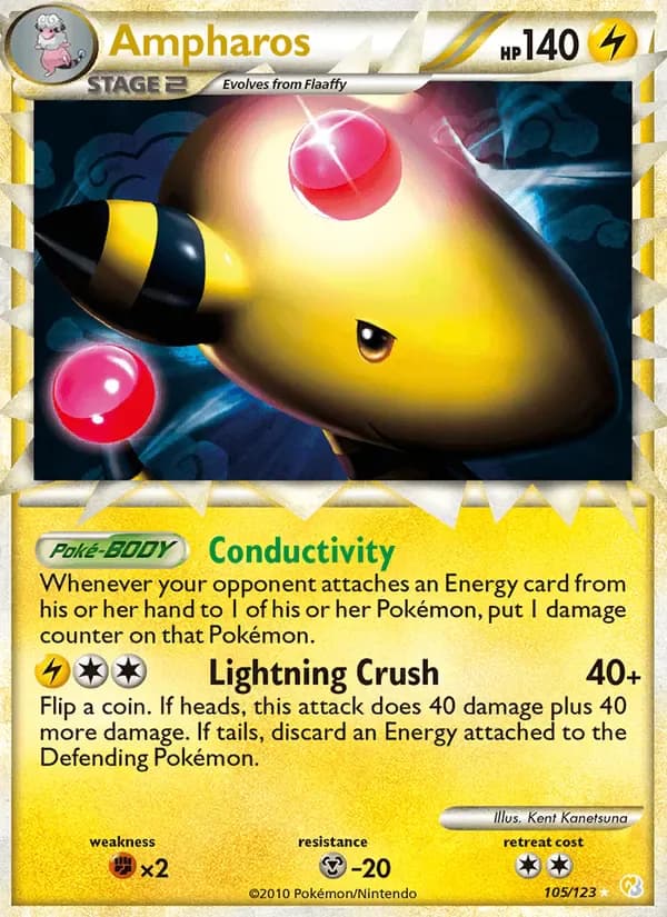 Ampharos 105/123 from HeartGold & SoulSilver
