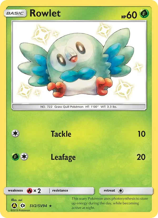 Rowlet SV2/SV94 from Hidden Fates