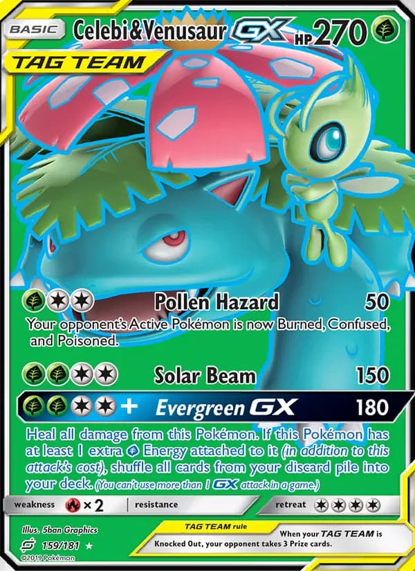 Celebi & Venusaur GX 159/181 from Team Up