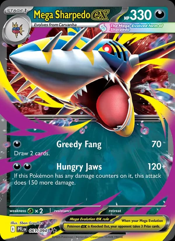 Mega Sharpedo ex 061/94 from Phantasmal Flames