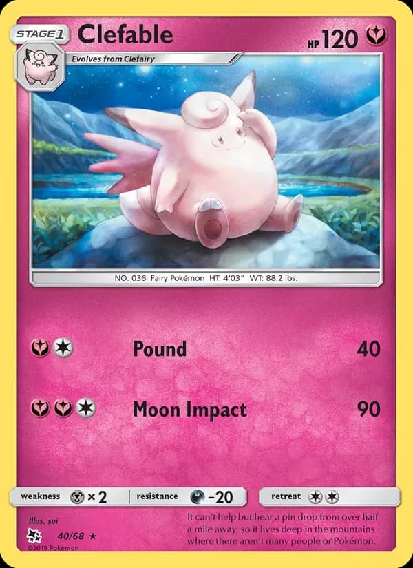 Clefable 40/68 from Hidden Fates