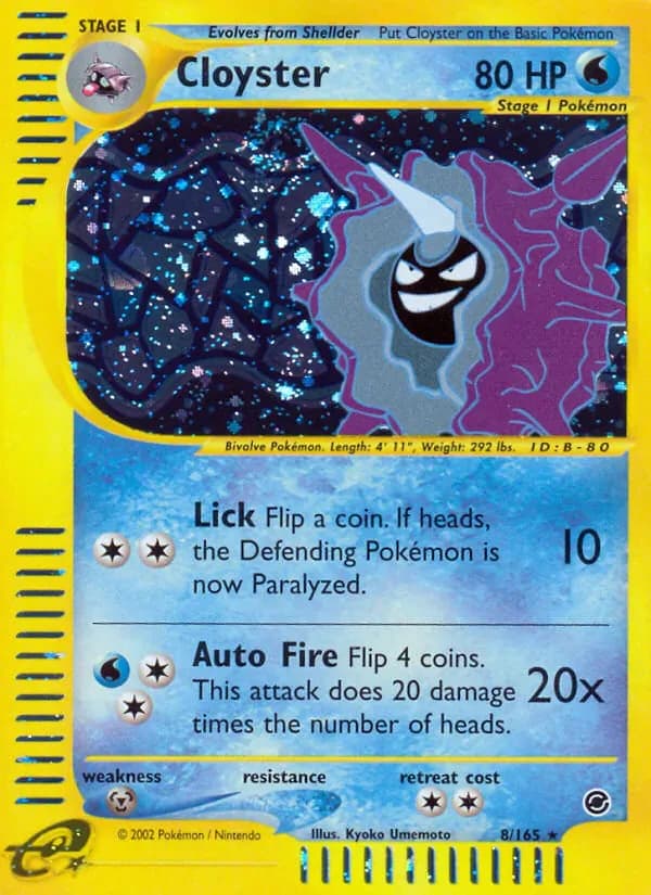 Cloyster 8/165 from Expedition Base Set
