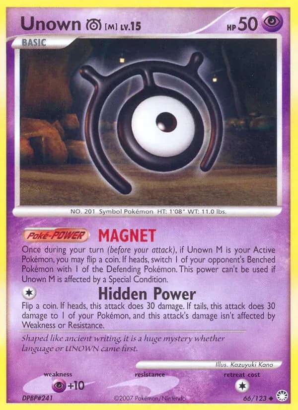 Unown M 66/123 from Mysterious Treasures